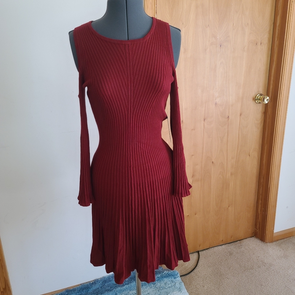 Express Open Shoulder Dress Long Sleeve Minidress
